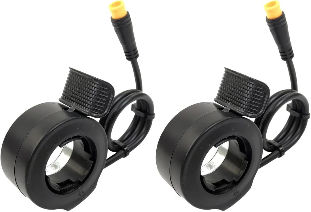Flylin Electric Scooter Thumb Throttle, 2 Pcs Speed Control Finger Throttle 7/8inch (22mm) Finger Throttle Brake Switch Electric Bike Scooters Replacement for Most E Bikes with Sensor Controller (1)