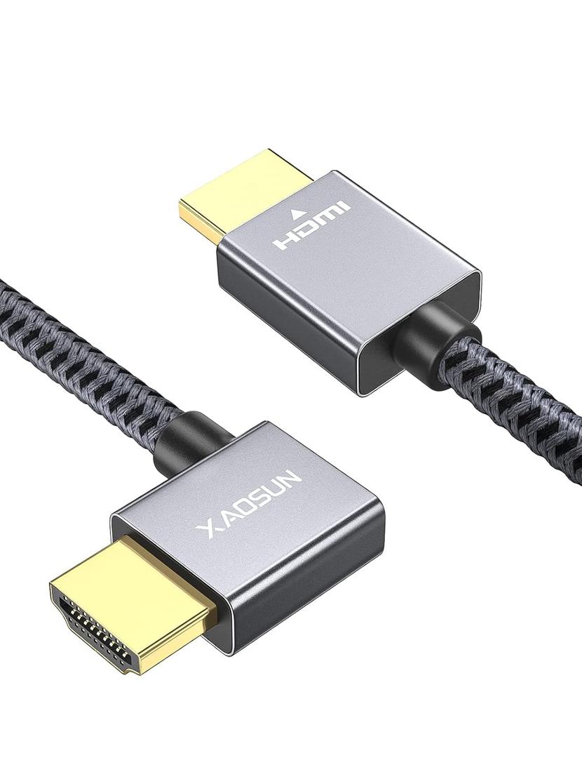 XAOSUN Right Angle HDMI 2.0 Cable 6.6 Feet, Strong Anti-Interference, 18Gbps High Speed Support 4K@60Hz,3D 1080P,HDR,ARC,90 Degree HDMI Cable for MacBook pro 2023,Monitor,ps4/5,Xbox,Fire TV and More XAOSUN Right Angle HDMI 2.0 Cable 6.6 Feet, Strong Anti-Interference, 18Gbps High Speed Support 4K@60Hz,3D 1080P,HDR,ARC,90 Degree HDMI Cable for MacBook pro 2023,Monitor,ps4/5,Xbox,Fire TV and More