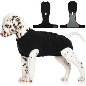 FUAMEY Dog Recovery Suit Male,Dogs Surgery Neuter Suits Puppy Spay Shirts for Female Protect Dog's Skin Anti Licking Abdominal Wounds Doggie Onesie Pet Bodysuit Alternative to Cone (Black, S)