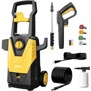 Electric Pressure Washer, 4800 PSI 3.2 GPM High Pressure Cleaning Machine with Foam Cannon, Power Washer with 20 FT Hose and 35 FT Power Cord, 4 Connect Nozzles for Cars/Patio/Fences (Yellow)