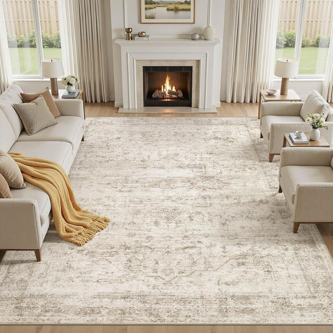 cotiled 10x12 Area Rugs Abstract Distressed Washable Large Living Room Rug