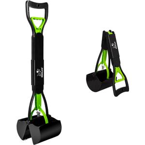 SZHLUX 28" Pooper Scooper, Foldable Dog Pooper Scooper with Unbreakable Material and Durable Spring for Grass and Gravel, Green