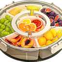 Divided Serving Tray with Lid and Handle Fruit Containers for Fridge Snack Box Container Divided Storage Box for Platters for Serving Food Outdoor Party Snack Cracker and Spice Organizer