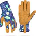Womens Gardening Weeding Working Gloves, Leather Garden Glove for Women Thorn Proof No Stab for Digging, Planting,Pruning