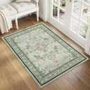 GarveeHome 2x3 Rugs for Entryway Washable Green Rugs Soft Non Slip Backing Indoor Door Mat Stain Resistant Low-Pile Throw Carpet for Bathroom Bedroom