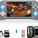 XF43 Retro Handheld Game Console - 4.3" IPS Screen, 3000mAh Battery - 64GB TF Card with 18,000+ Games - 30+ Emulators, Linux OS - Portable Case Included (Gray*64Gb)