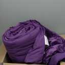 Luxury Velvet King Comforter Set, 3 Pieces Reversible Comforters King Size with 2 Pillow Shams, Brushed Solid Microfiber Back, All Season Cozy, Soft, Warm, Lightweight (Purple, 104x90 Inch)