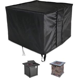 POMER Fire Pit Cover Square 76 x 76 x 63 cm - Waterproof and Anti-UV Fabric with Drawstring Buckle Patio Gas Fire Table Cover