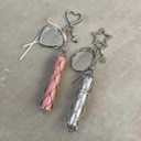 4 x Y2K Mirror Lipstick Case Keychain Holder Women Cutecore Kawaii Lip Gloss Case Storage Bag Accessories