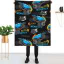 Monster Cartoon Truck Car Throw Blanket Soft Bed Bedding Warm Cozy Plush Flannel Fleece Blankets Gifts for Kids Boys Teens, Sofa Couch Bedroom Home Decor, 50"x40"
