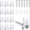 22 Sets of Mirror Holder Clips Kit,Crystal Clear Plastic Mirror Clip,Mirror Holder Clips Glass Retainer Clips Kit,Mirror Hanging Kit with Screws and Fixed Mirror Box Door