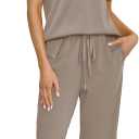 OFEEFAN Women's Lounge Sets Fashion Outfits Wide Leg Loungewear Side Slit Tracksuit for Vacation Travel Airport S-3XL (Brown)
