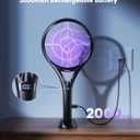 Minimoon 2Pack Electric Fly Swatter with LED Display, 2000mAh Rechargeable Fly Swatter Racket, 2500V Bug Zapper Racket Dual Modes, Mosquito Killer Lamp with 3 Layers Safety Mesh for Indoor Outdoor