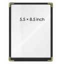 Menu Covers 25 Pack 5.5 x 8.5 inch - Black Vinyl Menu Holders | 2-View Waterproof Clear Sleeves Top-Loading for Restaurants, Cafes & Catering