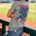jusgai 98 Braves Shirt Women If We We're A Team Baseball Games Letter Print T-Shirt Baseball Graphic Tee Short Sleeve Shirts