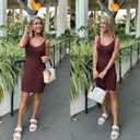 Sidefeel Womens 2026 Summer V Neck Ribbed Knit Sleeveless Tank Dresses Sexy Bodycon Club Night Out Dresses (Brown)