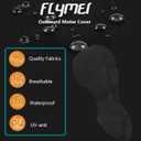 FLYMEI Outboard Motor Cover Fit 60-90 HP Motor, Waterproof Full Boat Motor Cover 600D Heavy Duty Oxford Fabric with PU Coating, Windproof Outboard Engine Hood Cover with Zipper, Universal, Black