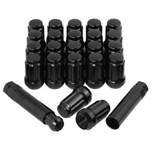 1/2-20 Acorn Lug Nuts 1/2x20 Set of 23 pcs 6 Spline Black 1.38" Long Closed End Aftermarket Wheel Lug Nuts Fit for 1987-2018 Jeep Wrangler,1993-2010 Jeep Grand Cherokee