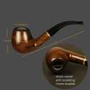 2 x Wooden Tobacco Pipe, Smoking Pipe Set with Black Canvas Waist Pouch, Handmade Wood Tobacco Pipe with Accessories Gift for Pipe SmokingDurable for Beginners.