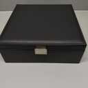ProCase Jewelry Box for Women, 2 Layers Large Leather Jewelry Organizer Storage Case with Removable Pad for Earrings -Black