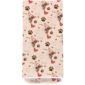 16x24 Inches Corgi Kitchen Towel  Dog Paw Heart Bone Print  Cute Pet Tea Towel for Dog Lovers, Gift for Corgi Owners