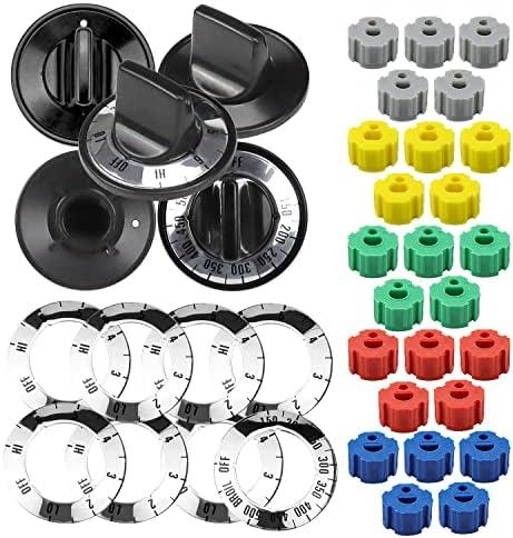 AMI PARTS Electric Range Burner Knob Kit KN002 RKE Electric Range Oven Knob Handle Kit Compatible with Whirlpool Gas Stove Replace TJKN002&RK103.