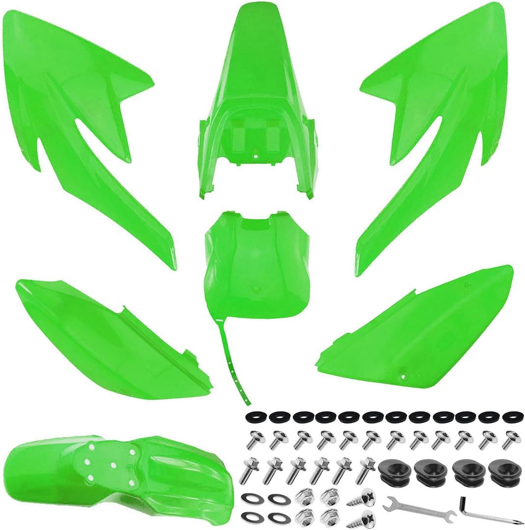 PRO BAT 7 PCs Plastic Fender Fairing Kit 125cc 110cc Pit Bike CRF70 70F CRF Coolster, Green