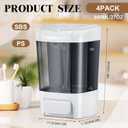 Hushee 4 Pcs Plastic Wall Mounted Soap Dispenser Commercial Manual Soap Containers Wall Dispenser for Kitchen Shower Hotel Liquid Shampoo Gel Chamber(27 oz 800 ml,Brown)