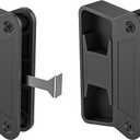 2-Pack A 201 Sliding Screen Door Handle Kit, Heavy-Duty Black Plastic Replacement Pull with Long Latch, Easy to Install Set for Patio Doors