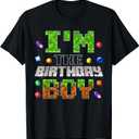 I'm The Birthday Boy Game Pixel Number Birthday Party T-Shirt S