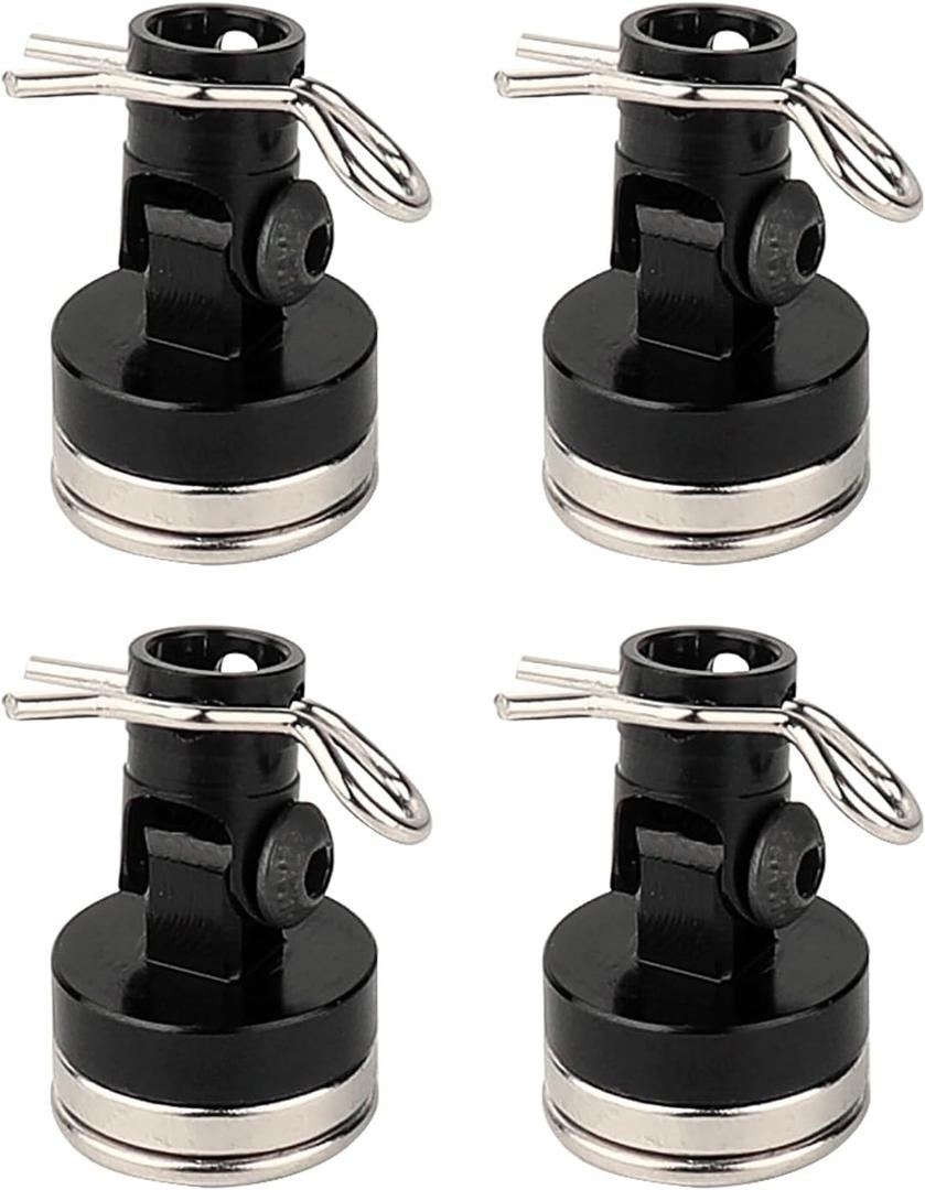 ShareGoo 4PCS RC Magnetic Body Post,Alloy Magnetic Stealth Invisible Body Shell Mount Column Compatible with HSP Redcat Himoto Traxxas SCX10 4WD 1/10 RC Car (Black)