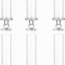 Hurricane Candle Holder Glass Taper Hurricane Clear Tall Candlestick Candles Holders Table Centerpiece Wedding Party Dining Event Home Decor (6)