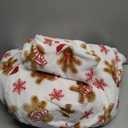 Viviland Christmas Holiday Plush Fleece Twin Bed Sheets, Flannel-Like Polar Fleece Velvet Fitted Sheets with 15" Deep Pocket, Warm Winter Printed Sheets Set - Gingerbread and Snowflake Pattern