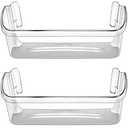 240323002 Refrigerator Door Bin Shelf Compatible with Frigidaire or Electrolux, Bottom 2 Shelves on Refrigerator Side, Clear, Double Unit, Replaces PS429725, AP2115742