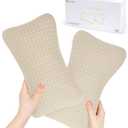 vocheer 11x7in Mini Travel Pillow, Small Pillows for Sleeping, Tiny Pillows for Neck, Wrist, Lumbar and Knee, Pets Pillow, Cotton, Cover Removable, Machine Washable (Dark Beige-2PC)