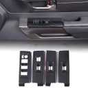 Aunginsy Car Door Window Glass Lift Button Panel Trim Cover Compatible with Toyota Tundra/Sequoia 2022-2025 Car Front and Rear Doors Armrest Window Control Switch Decorative Frame Sticker Accessories (Oak Grain Pattern(B))