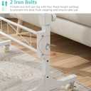 Small Portable Treadmill Walking Pad Desk on Wheels, 32 Inch White Adjustable Height Mobile Rolling Standing Teacher Desks, Couch Sofa Side Laptop Stand Up Table for Bedroom, White (31.5)