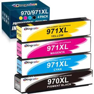 971XL 970XL Ink Cartridges Replacement for HP Ink Cartridges 970 971 Compatible with HP X576dw X476dw X476dn X551dw X451dn X451dw Printer-(970xl 971xl Ink bk c m y) 4 Packs