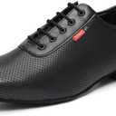 GYUBL Men's Latin Dance Shoes 1 Inch Heel Ballroom Salsa Tango Waltz Character Dancing Shoes with Suede Sole (Black, Size 9.5)