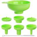 Wide Mouth Kitchen Funnel, Food Grade Plastic Cooking Canning Funnel with 4 Sizes Spouts for Filling Wide and Regular Mason Jars, Spray Dropper Oil Bottle Jug Spices Shampoo Sauce