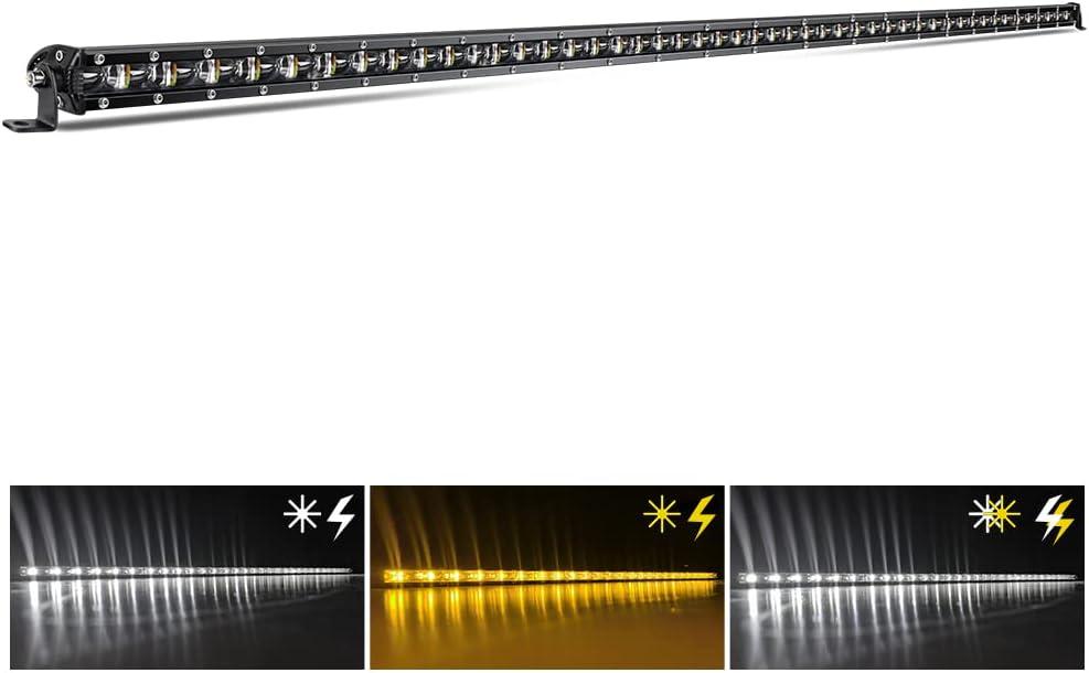 CO LIGHT Led Light Bar Single 50 inch Slim Single Row Lightbar Driving Combo Beam Off Road Fog Work Lights with Mounting Brackets & 6D Reflectors for Truck, Car, Cabin, Boat, ATV, UTV