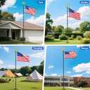 Flag Pole for Outside House, Outdoor Black Heavy Duty 10 FT Flag Pole Kit, for Residential or Commerical, Tangle Free Flagpole (Include American 3 X 5 Flag, 5 Pronges Base, Eagle Shaped Head)