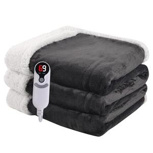 Heated Blanket Electric Blanket Full Size 72''x84'' with 9 Heating Levels, 1-10 Hour Auto Shut Off, Machine Washable, Flannel & Sherpa Soft Warming Blanket for Couch, Bed, Office - Dark Grey