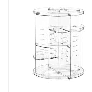 spearfishing Large Capacity Cosmetics Storage Box, Acrylic Rotating Makeup Box, Transparent Cosmetics Shelf (Transparent and simple)