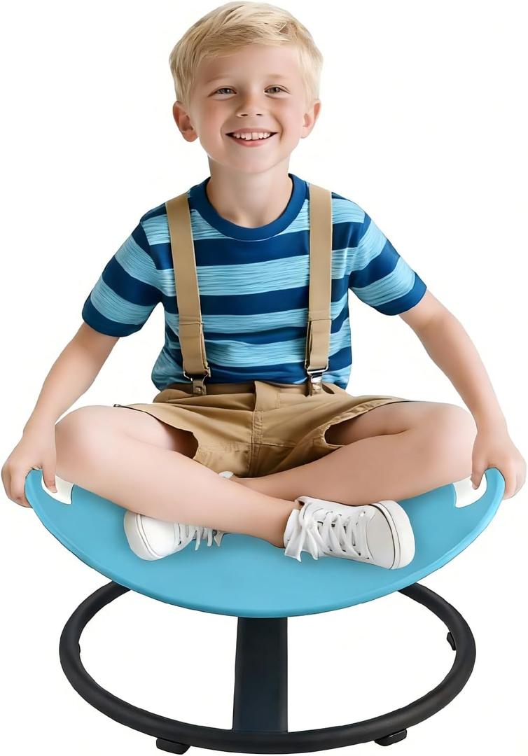 Spinning Chair for Autistic Kids, Sensory Swivel Chair with Safety Handles, 330LBS Weight Capacity, Spinning Toy for Kids Autism & ADHD Age 3+, Sensory Product for Body Balance