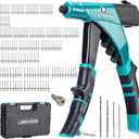 LIBRATON Professional Heavy Duty Rivet Gun, One-Handed Pop Rivet Gun Set, Robust Riveter with Shaft Container, Manual Riveting Tool, Tool-Free Interchangeable Heads, for Metal, Wood and Plastic