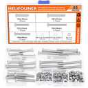 HELIFOUNER 85 Pieces M6 x 30mm /35mm /40mm /45mm /50mm, Button Head Socket Cap Metric Screws Nuts Washers Kit, 304 Stainless Steel