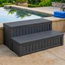 DIMAR GARDEN Hot Tub Steps with Storage Outdoor Above Ground Pool Steps, 25.5"W x 13.8"H