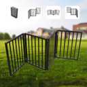 Pet Gate  Dog Gate for Doorways, Stairs or House  Freestanding, Folding, Brown, Arc Wooden