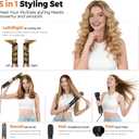 OKWRAP 5 in 1 Negative Ionic Hair Dryer Brush, Hot Air Styler with Auto Wrap Curler, Detachable Blow Dry Brush for Drying, Curling, Straightening & Smoothing